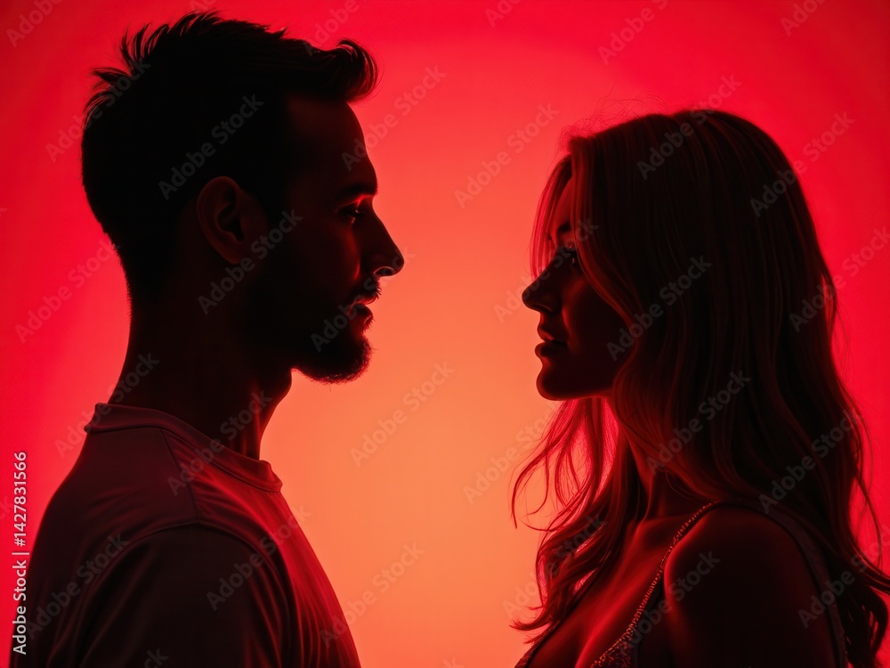 Man and woman in infrared light..