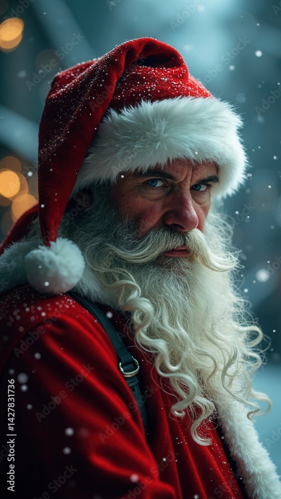 Dangerous, mysterious and evil Santa Claus.