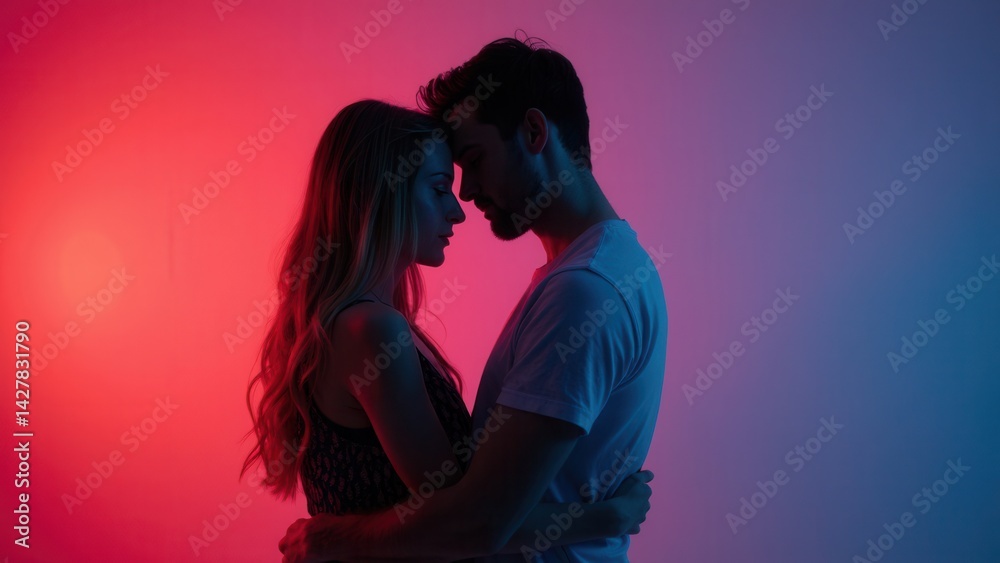 Man and woman in infrared light..