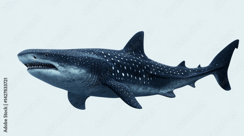 Naklejka premium whale shark swimming in the deep ocean.