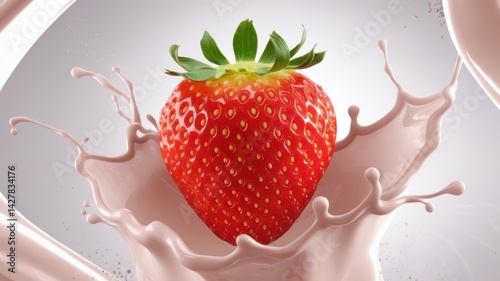 Enticing strawberry splash, a delightful burst of fruity freshness and color