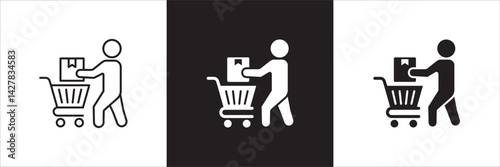 Consumer icon. online shopping user buyer icon. Shopper symbol. Customer sign. Icon symbol suitable for self service store, customer, buy. Vector  illustration