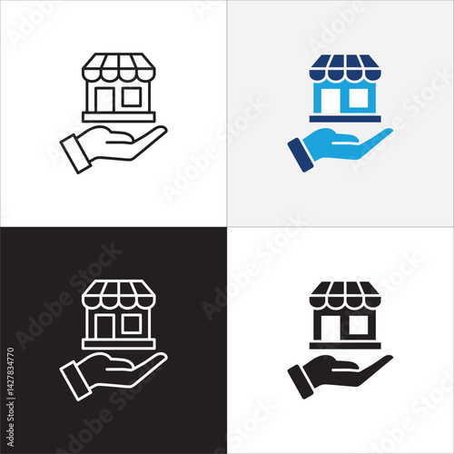 Store icon. Online shop icon. Marketplace symbol. Icon symbol suitable for retail, retailer, seller, online shop, e-commerce, application, web store. Vector illustration
