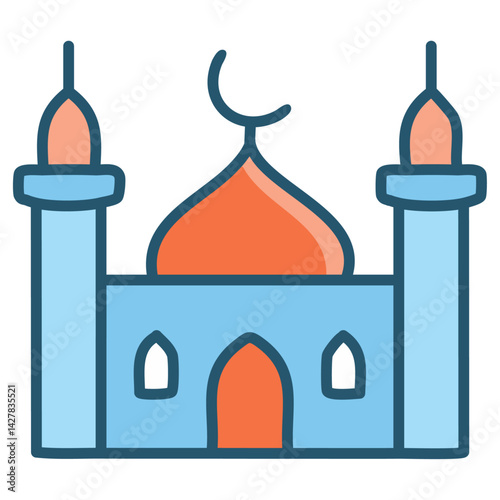 ramadan mosque flat design