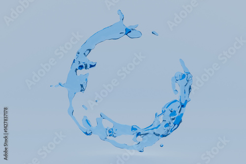 Obraz na płótnie A blue splash of water is shown in a circular shape w salonie