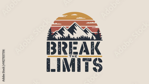 Mountain Wilderness Themed T-Shirt Vector Design for Nature Explorers