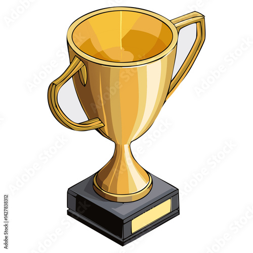 Eye-Catching Icon of a Golden Trophy Demonstrates Prestige and Success Perfect for Representing Awards Celebrations and Recognizing Hard Work and Dedication in Competitive Environments and Personal Gr