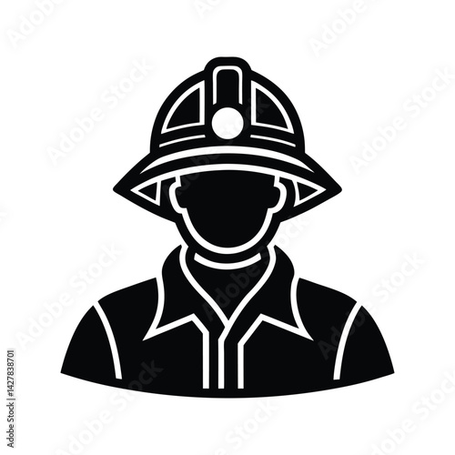 Firefighter emergency call icon silhouette vector with white background