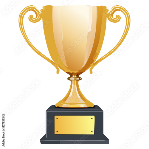Striking Illustration of a Golden Cup Trophy Symbolizes Triumph and Recognition Perfect for Commemorating Achievements in Various Fields Such as Sports Academics or Professional Endeavors of All Kinds