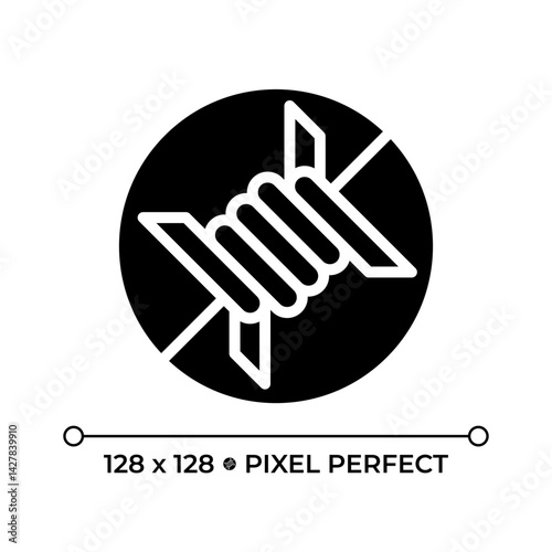 Freedom from torture and degrading treatment pixel perfect glyph solid icon. Human rights benefits. Protecting imprisoners. Black silhouette symbol on negative space. Vector isolated illustration