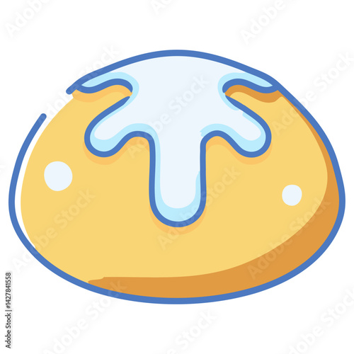 vector illustration of bread. outline bakery cartoon art. 
