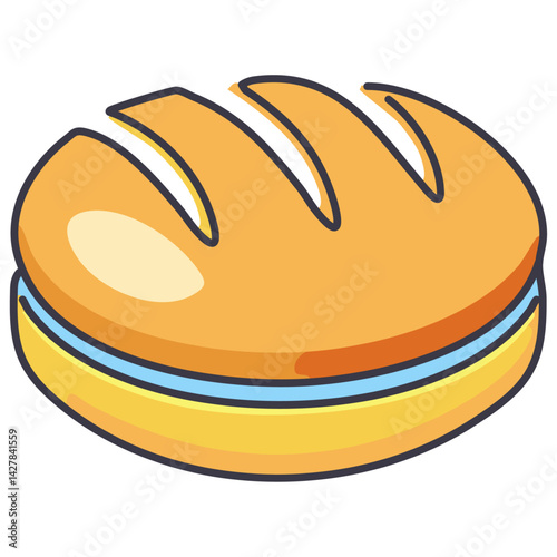 vector illustration of bread. outline bakery cartoon art. 