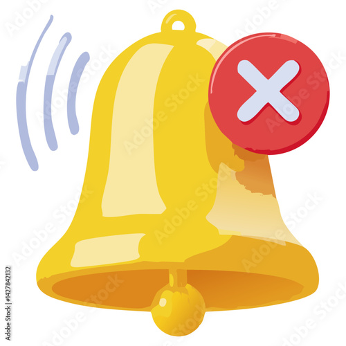 Colorful Illustration of a Notification Bell Represents Alerts and Updates Effectively Drawing Attention and Engaging Users Making It Perfect for Notifications in Apps or User Interfaces