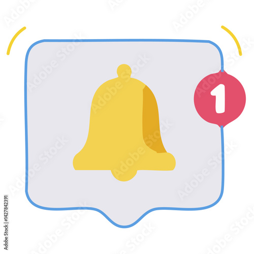 Bright and Colorful Bell Graphic Signifies New Alerts or Messages Capturing the Viewer’s Attention and Encouraging Them to Check Their Notifications Bringing Excitement to Digital Communication