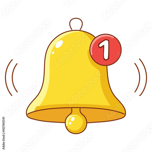 Dynamic Bell Icon Featuring a Noticeable Notification Bubble with an Eye-Catching Number Signifying New Messages This Artful Design Encourages User Interaction and Keeps Audiences Engaged Online