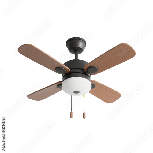 Ceiling fan icon with propeller design on white background
