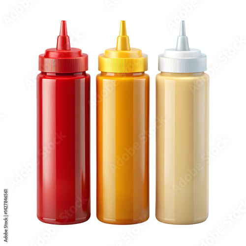 Plastic condiment dispenser bottles PNG