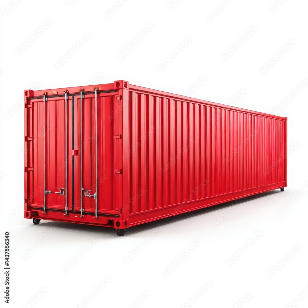 Red shipping container isolated on white background Red shipping container isolated on white background