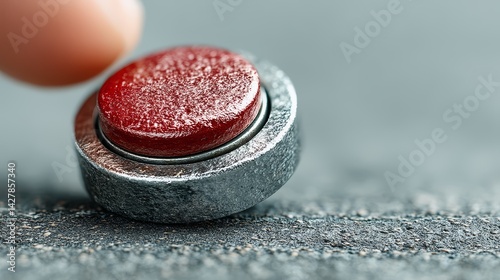 Close-Up of Red Emergency Button Ready for Use in Critical Situations