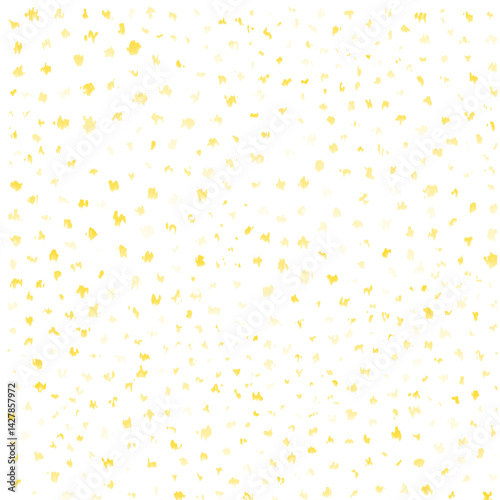 A white background scattered with small, irregular yellow dots, creating a cheerful, textured pattern.