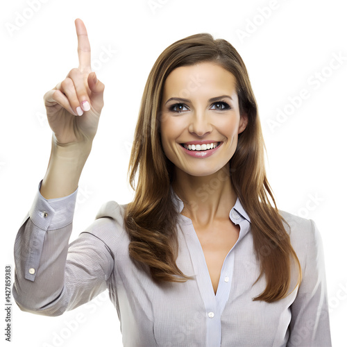 Pointing upwards with a hopeful thought
