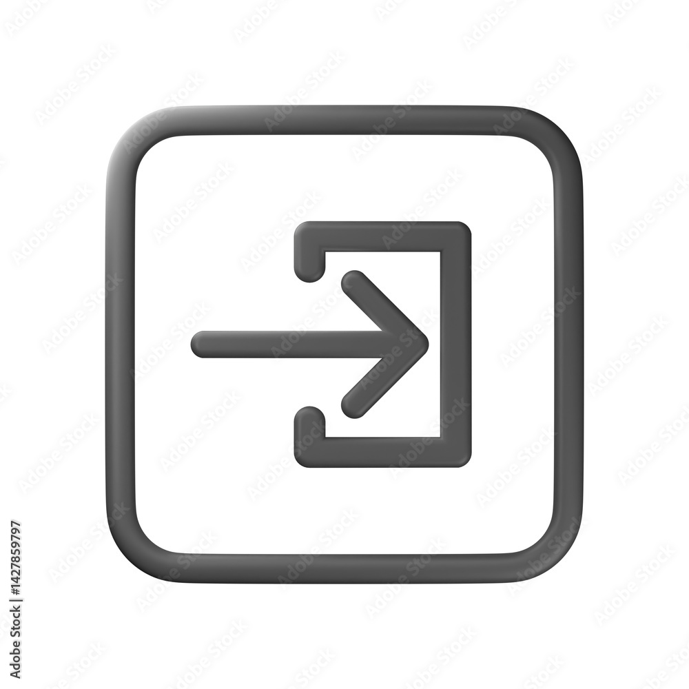 3d sign out icon 3d sign out icon
