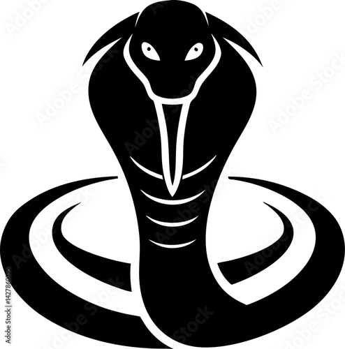 Cobra icon Silhouette vector on transparent background