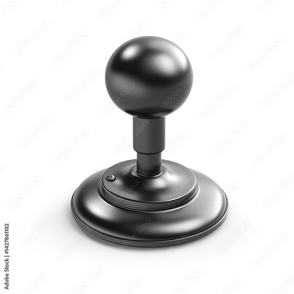 Metallic joystick with round handle on base. Ai generative Metallic joystick with round handle on base. Ai generative