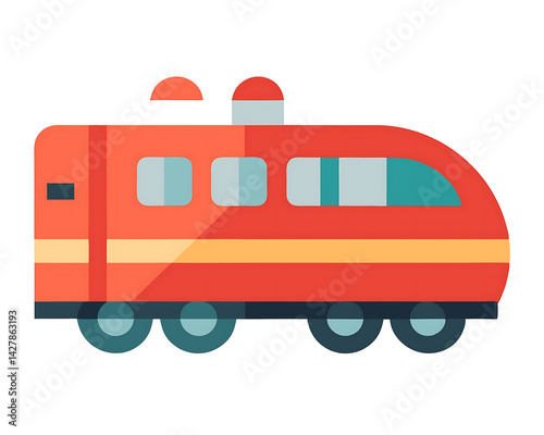 Flat and Minimal Train mascot icon design