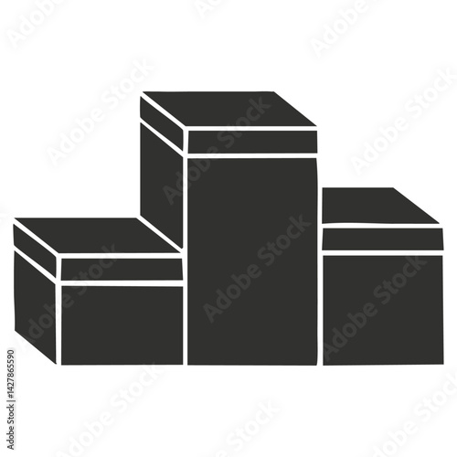 Black minimal podium product display stand winner pedestal.