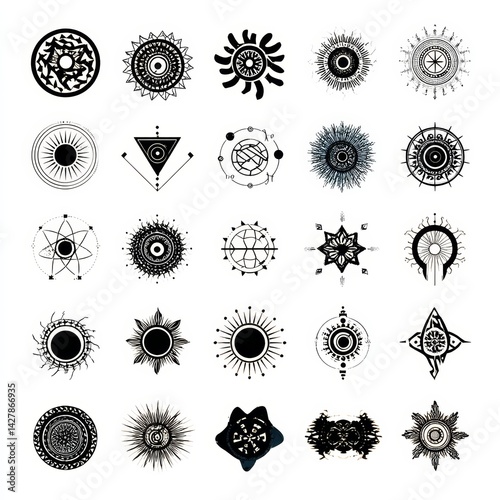 Black Geometric Tribal Patterns in a Bundle for Creative Design Projects