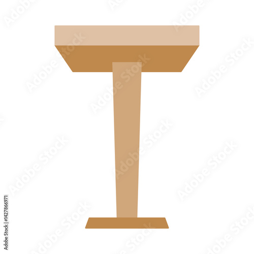 Classic wooden lectern, podium or rostrum icon from in front for public speaking in vector