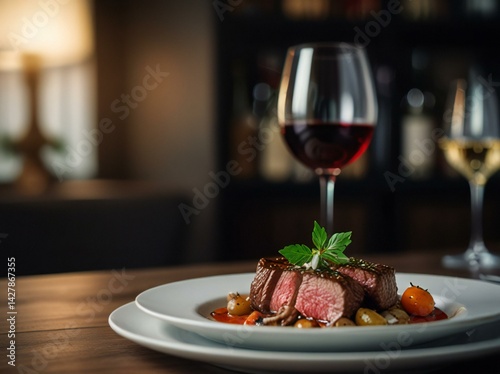 red wine and meat