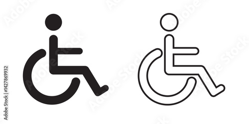 Disabled icon set. Wheel chair symbol. Wheelchair, access sign for disabled people. Disabled disability icons. 