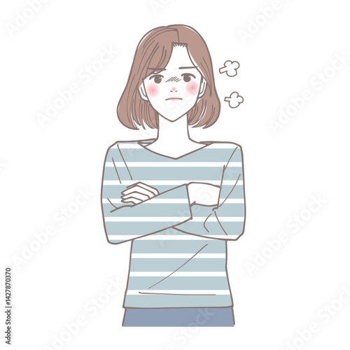 怒りっぽい女性のイラスト