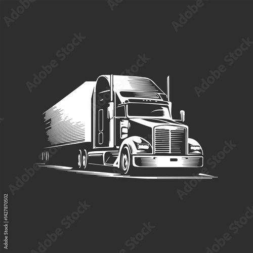 Sleek black and white design showcases powerful truck ready for open road