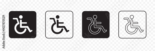 Black and white accessible wheelchair icon