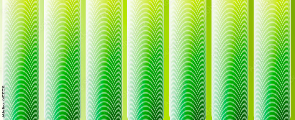 Vibrant illustration of vertical cylindrical patterns in green and white. Ideal for ecology, sustainability, design, and biology themes