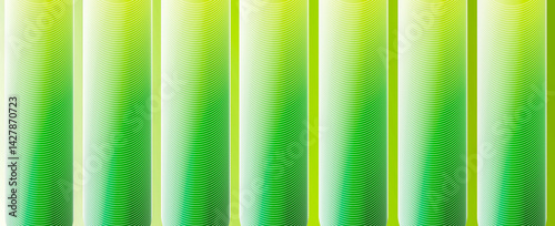 Obraz na płótnie Vibrant illustration of vertical cylindrical patterns in green and white. Ideal for ecology, sustainability, design, and biology themes w salonie