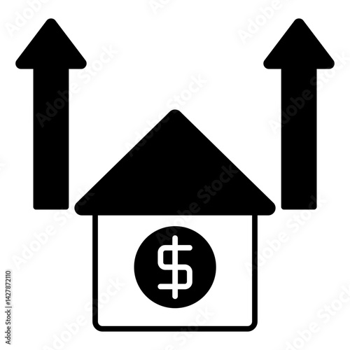 Rising Mortgage Rates black icon