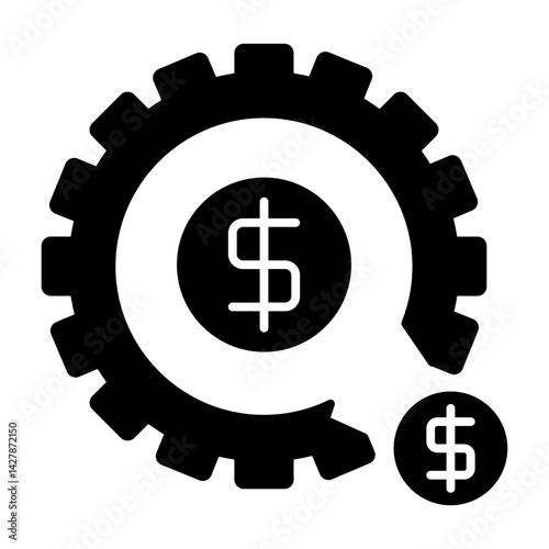 Currency Devaluation black icon