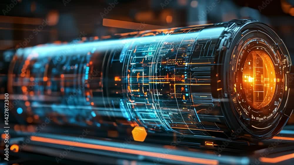 Futuristic technology pipeline glowing Futuristic technology pipeline glowing