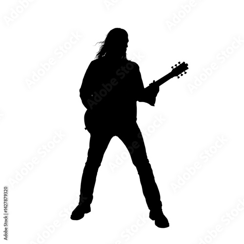 rock guitarist silhouette – vector illustration