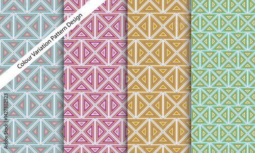 Seamless background of geometric pattern , geometric seamless pattern with flat style for mockup, fabric, fashion, wallpaper, textile isolated on white background