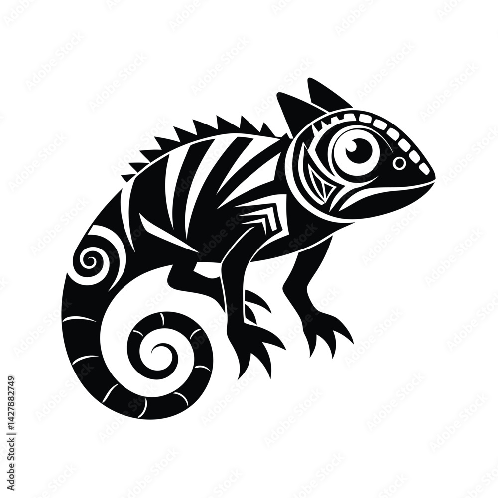 Obraz premium chameleon cartoon isolated on white