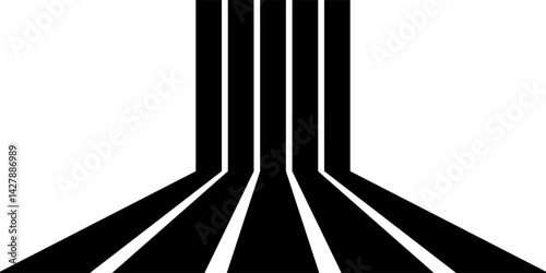 Abstract perspective line wave stripes with 3d dimensional effect. vector ilustration. eps 10