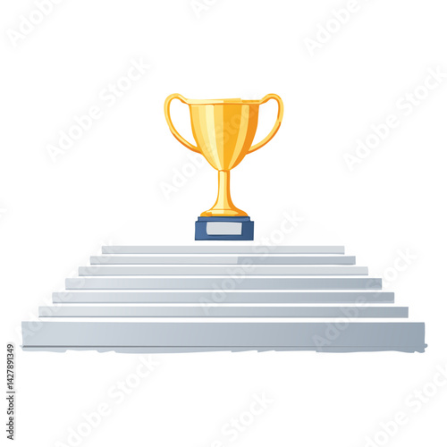 White winner podium geometric pedestal display showcase platform product presentation showcase mockup.