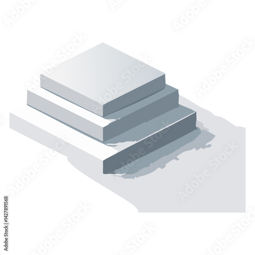 White winner podium geometric pedestal display showcase platform product presentation showcase mockup.