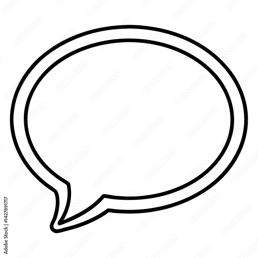 Flat Line Chat Bubble Icon for Conversation App Interface Vector Illustration Flat Line Chat Bubble Icon for Conversation App Interface Vector Illustration