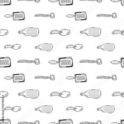 kitchen utensil pattern. kitchenware seamless pattern. doodle kitchen background